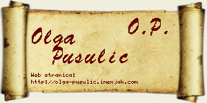 Olga Pusulić vizit kartica